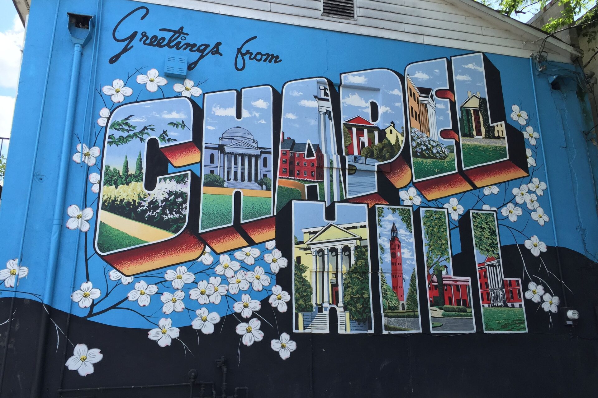 Greetings from Chapel Hill Mural in Chapel Hill, North Carolina.