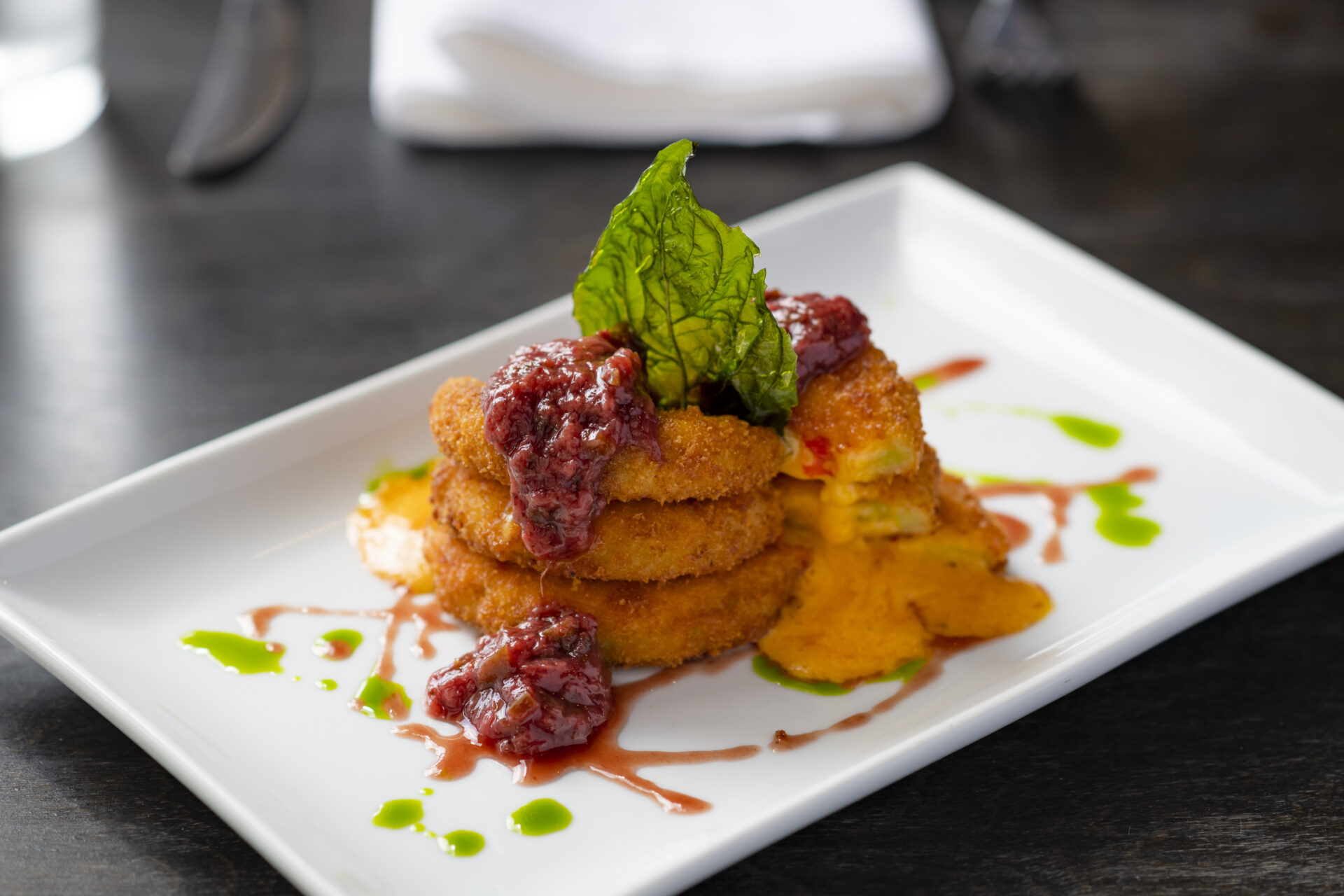 Scrumptious fried green tomatos at Secreto's.