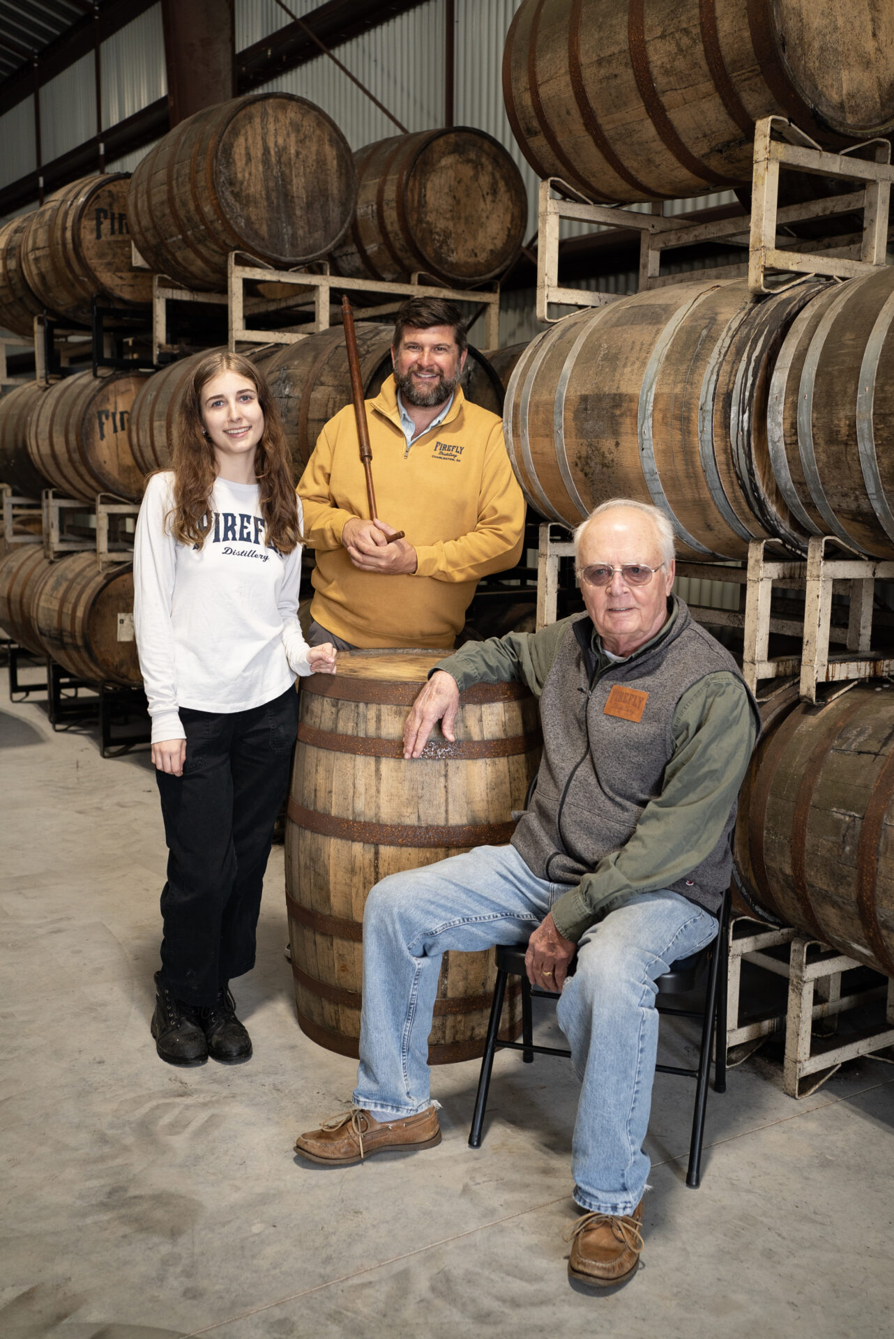 Jim, Jay, and Riley, three generations behind Tom & Huck Distillers