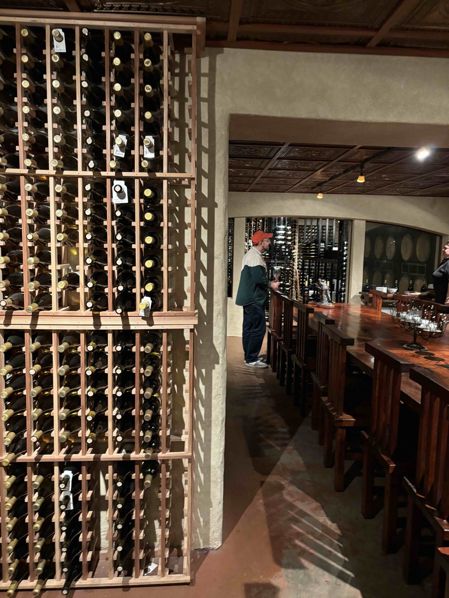 Bottles in the cellar at Becker Vineyards