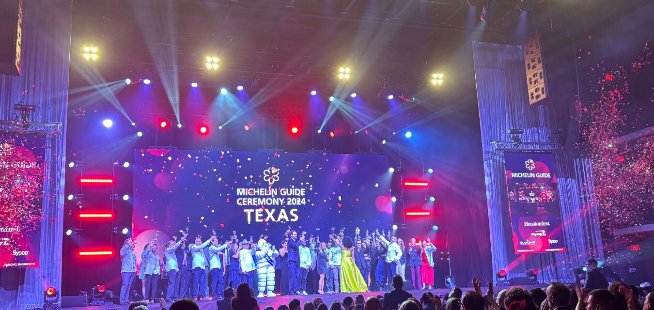 Winners stand and cheers at the Michelin Guide Ceremony in Texas