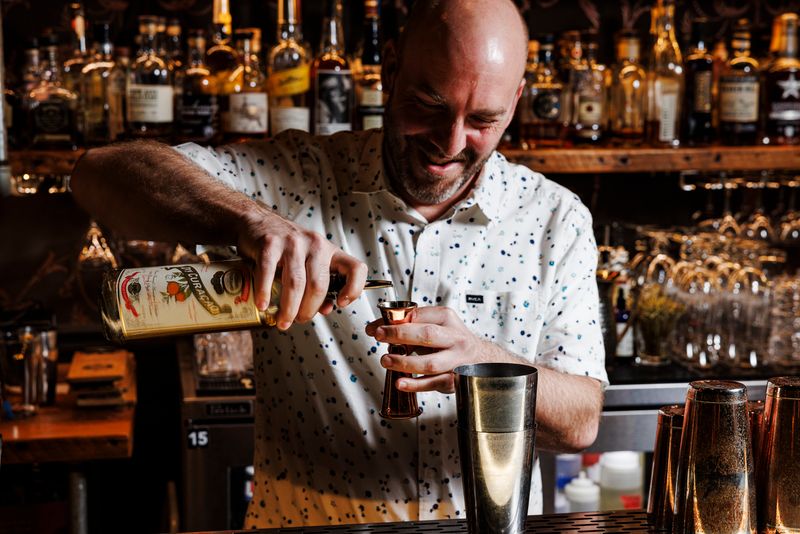 Bartender making cocktails at Bourbon in Columbia, South Carolina