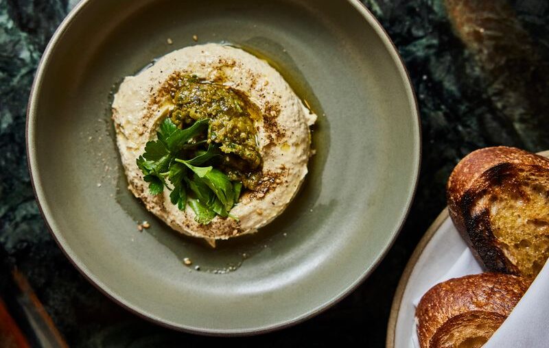 Blacked Eyed Pea Hummus with Roasted Salsa Verde By Nick Erven