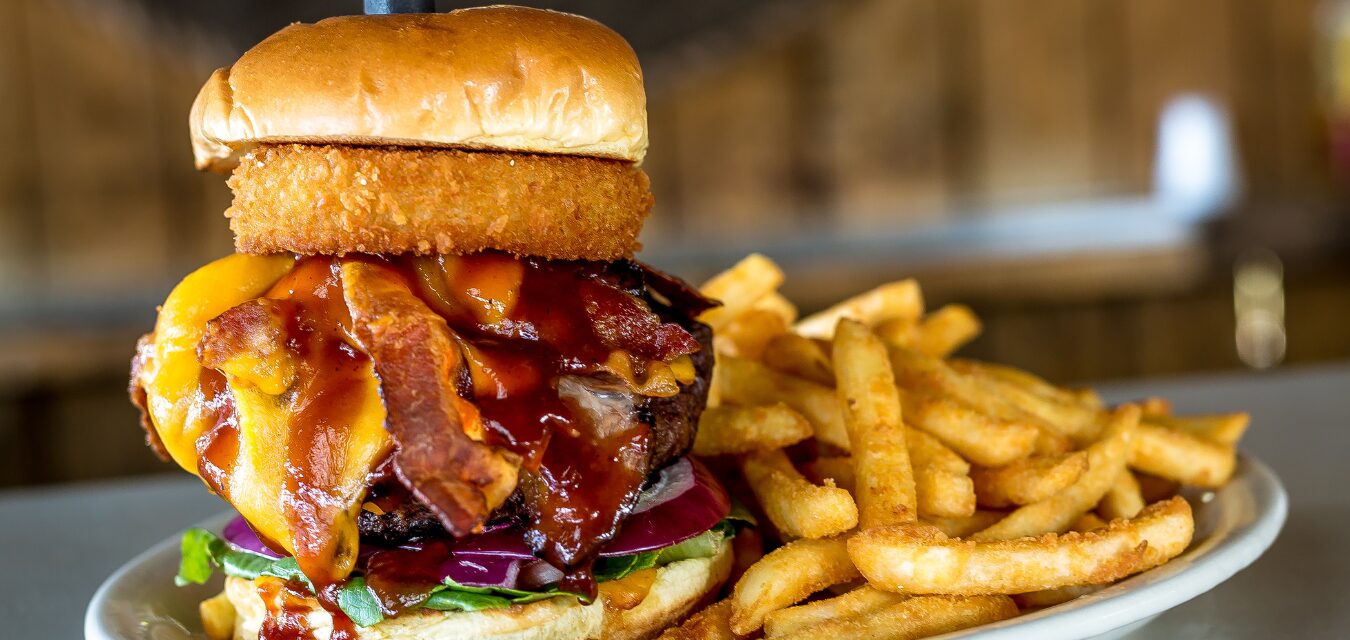Burger and fries at Awedaddys Bar & Grill in Sumner County, Tennessee