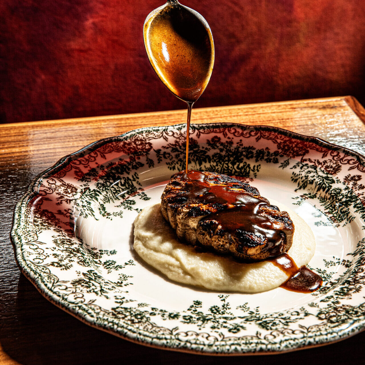 Steak and mashed potatoes dish from Fancypants in Nashville, Tennessee