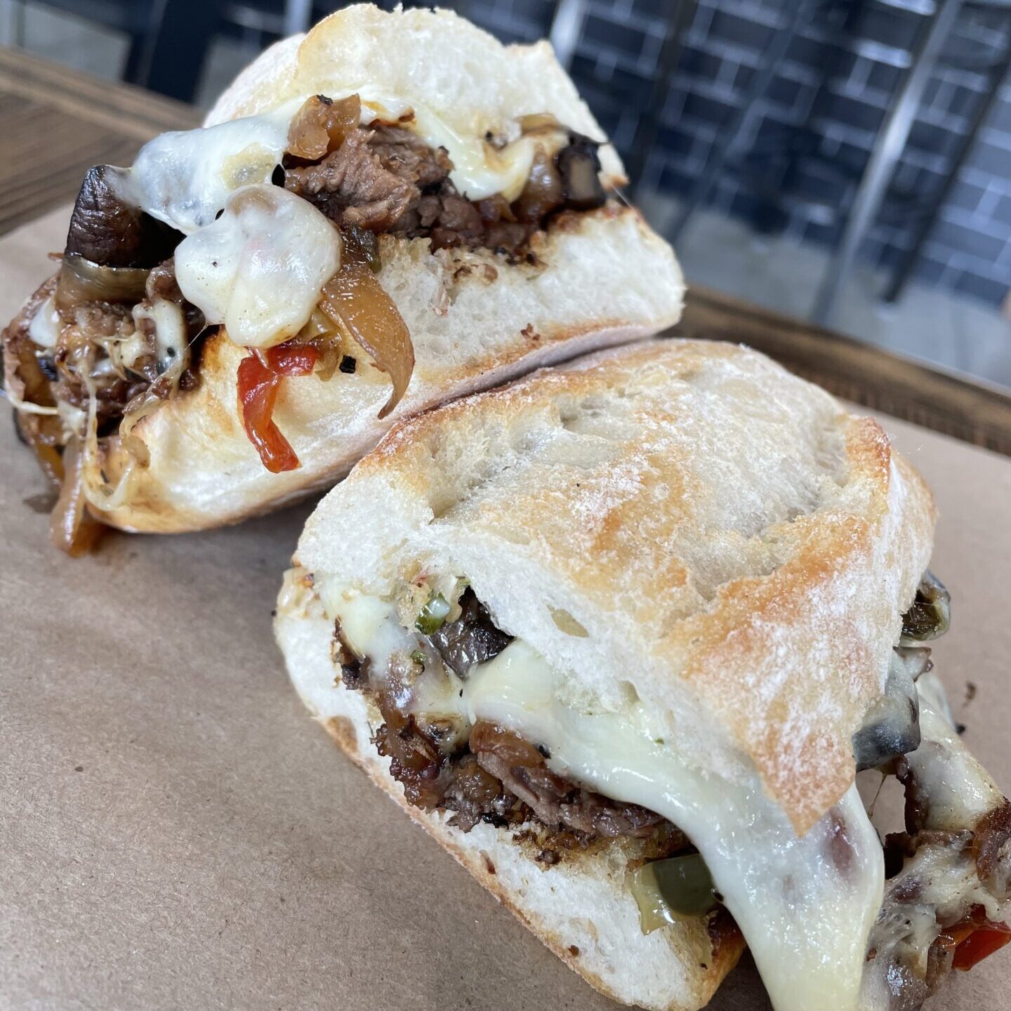 Philly cheesesteak sandwich from Village Butcher and Market in Morgantown, West Virginia