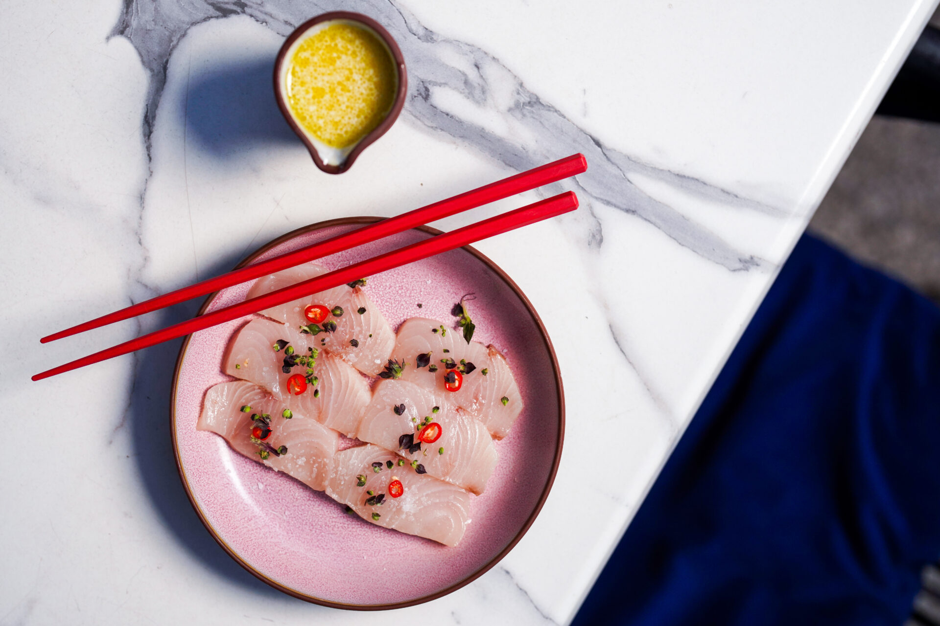 OKO Hamachi Crudo with Habanero Vinaigrette