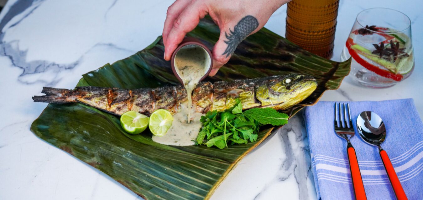 A whole fish served at OKO