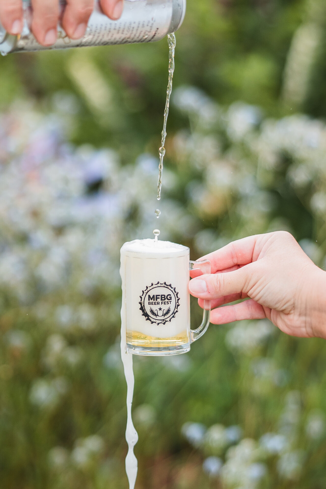 beer hitting a MFBG Beer Fest glass