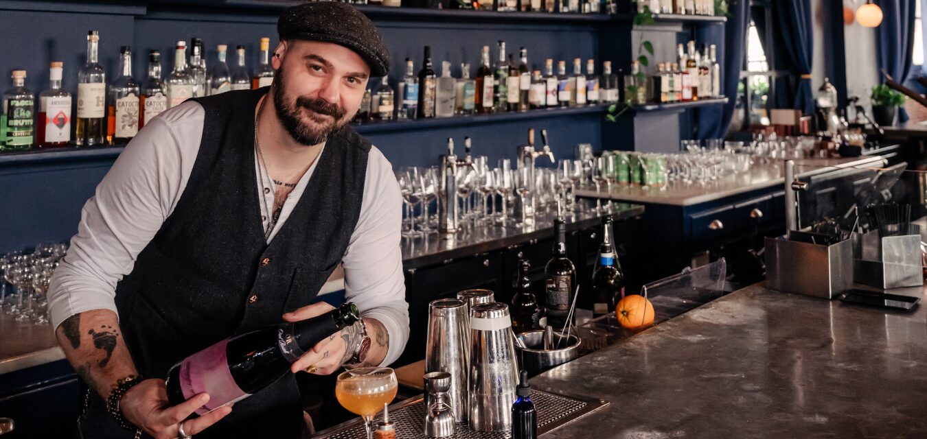 The Bluebird Champagne Cocktail the riff