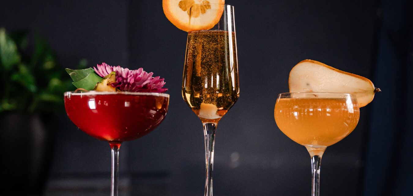 champagne cocktails from The Bluebird Cocktai Room