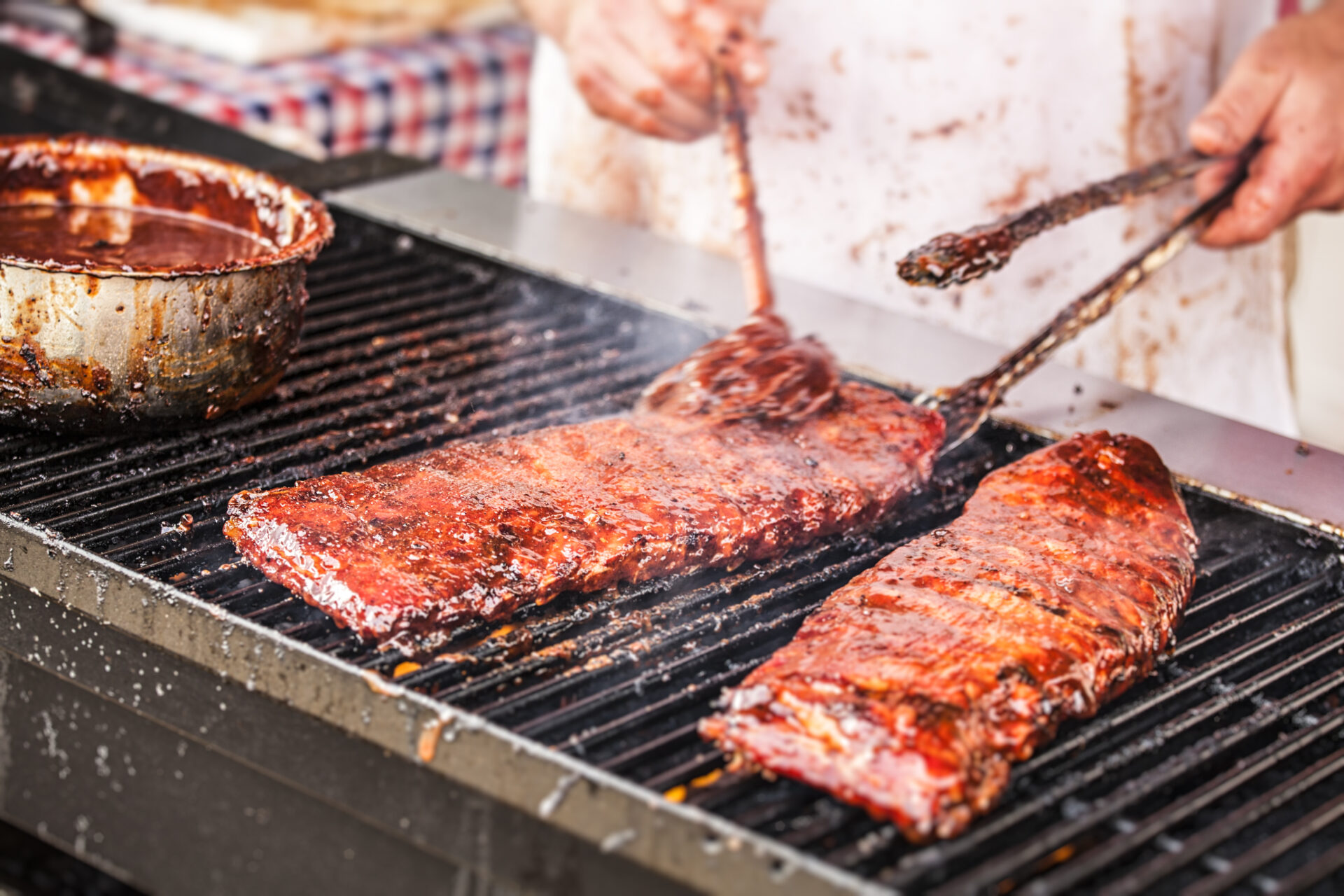 BBQ ribs cooking Sevierville's Bloomin Music and Food Festival