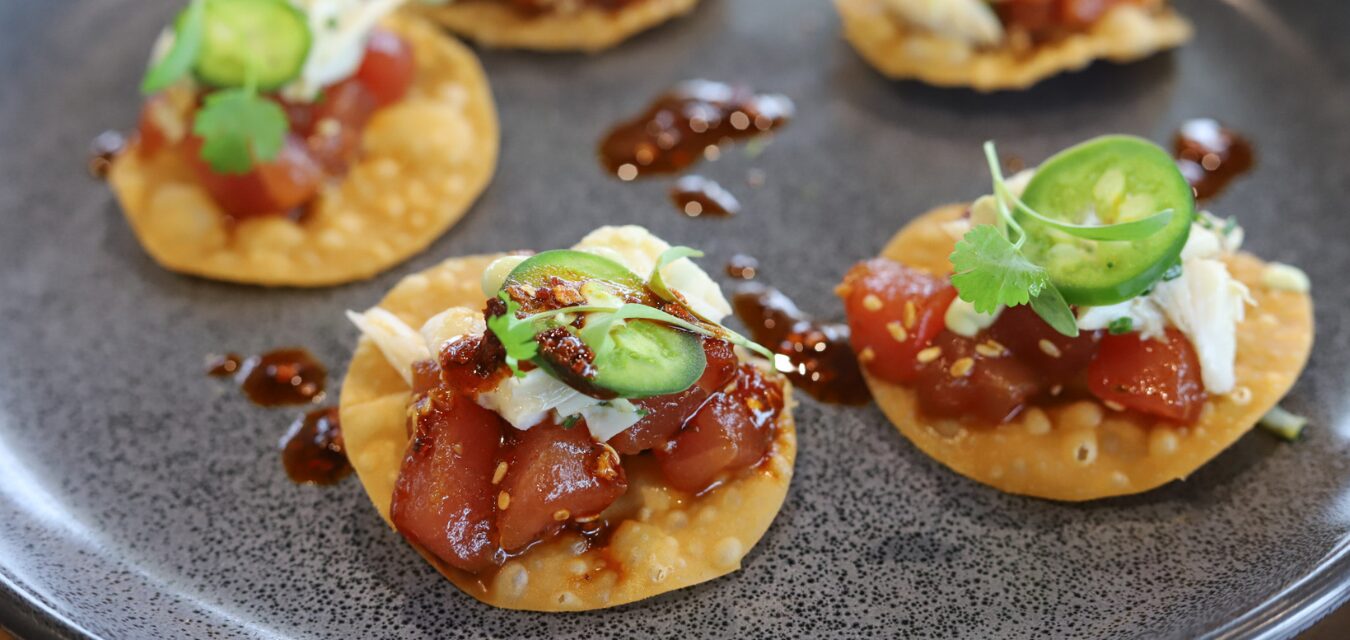 blue crab and tuna nachos from Crying Eagle Lakefront in Lake Charles