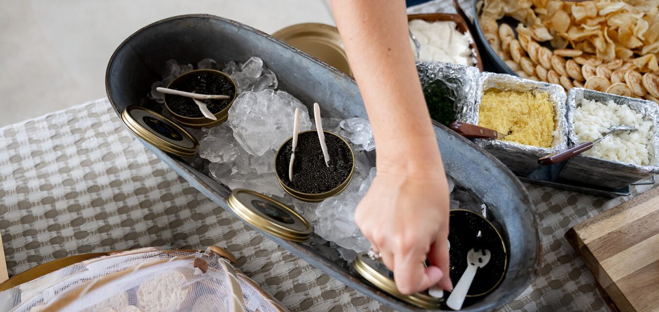 Caviar harvested during Caviar Camp