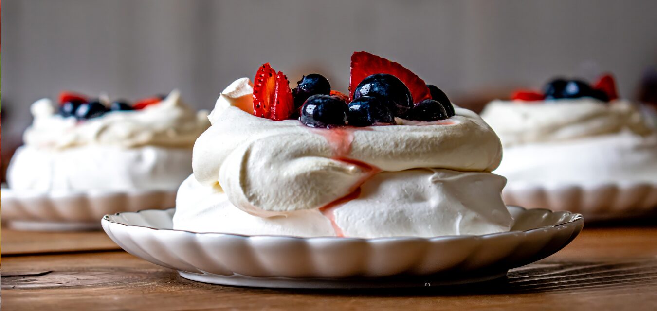 Spring Berry and Pistachio Pavlova recipe image courtesy of Brittany Furbee