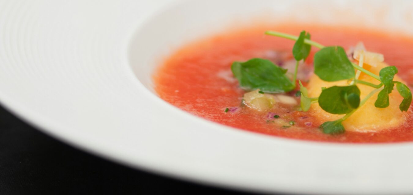 Strawberry Gazpacho recipe image courtesy of Taylor Friehl Unsplash