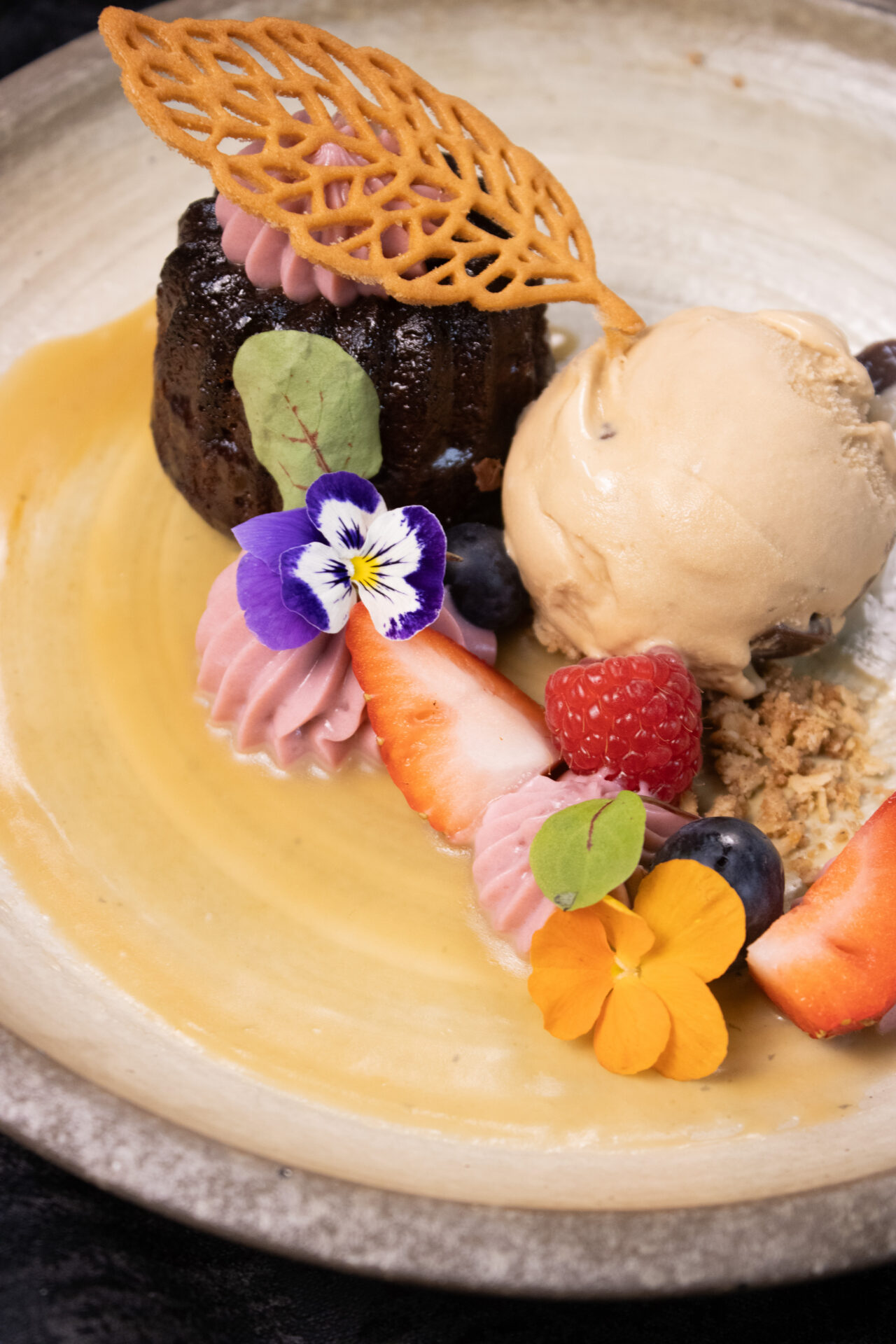 Chocolate Flower Dessert at Oribu