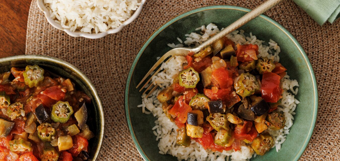 STEW OKRA AND EGGPLANT