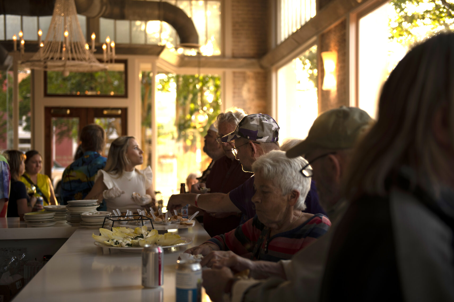 crowded bar setting at Jean's