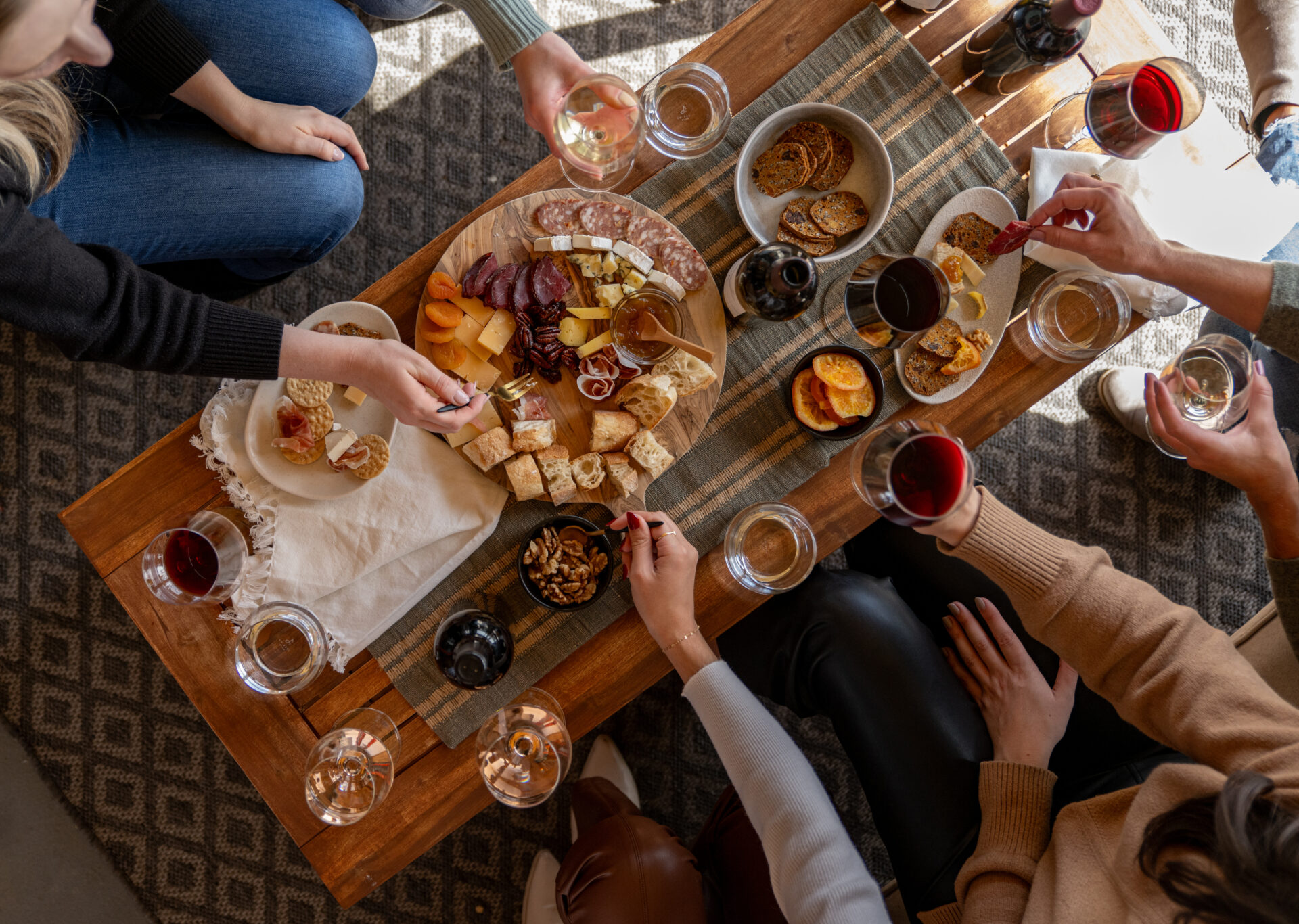 table setting with food